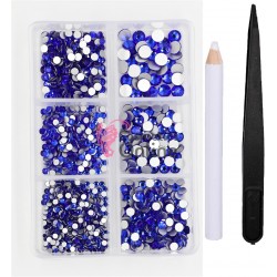 Strasuri din Cristale 1200 bucati SC312AA Albastru Indigo de 2-5mm + Accesorii Cadou